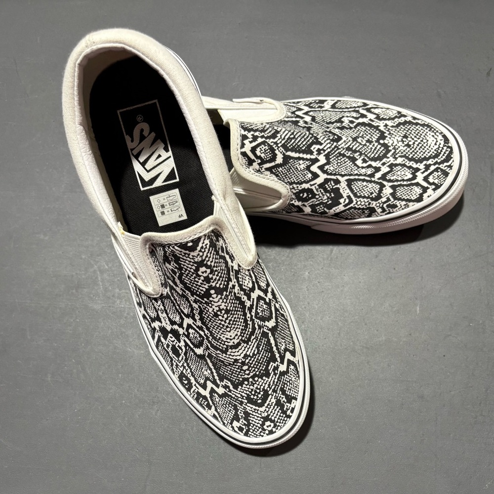 Vans Monochrome Snake Print Slip-Ons
